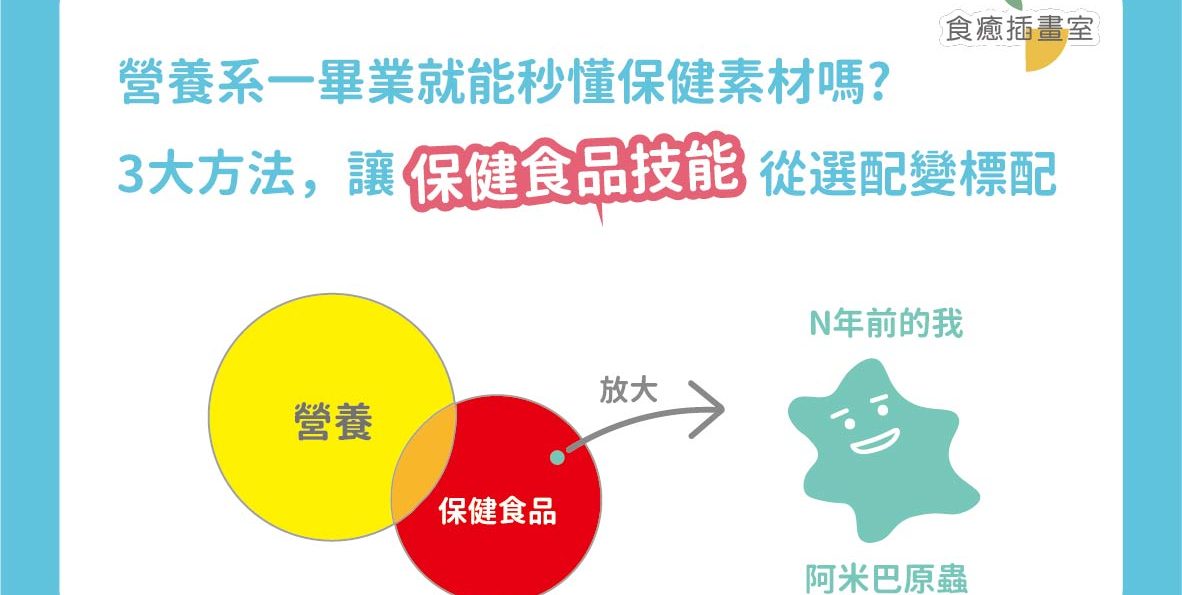 營養系一畢業就能秒懂保健素材嗎? 3大方法，讓「保健食品技能」從選配變標配