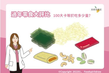 過年零食大評比！100大卡等於吃多少量?